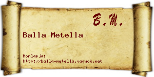Balla Metella névjegykártya